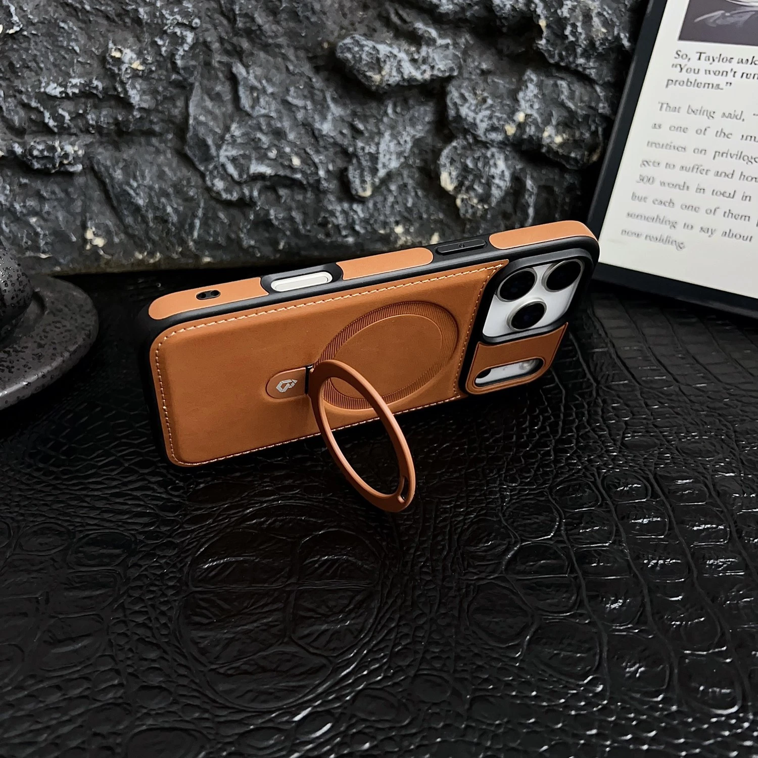 iPhone 17 Pro Max Leather Cover mobile accessory iPhone 17 Pro Max Cover with Kickstand Holder
