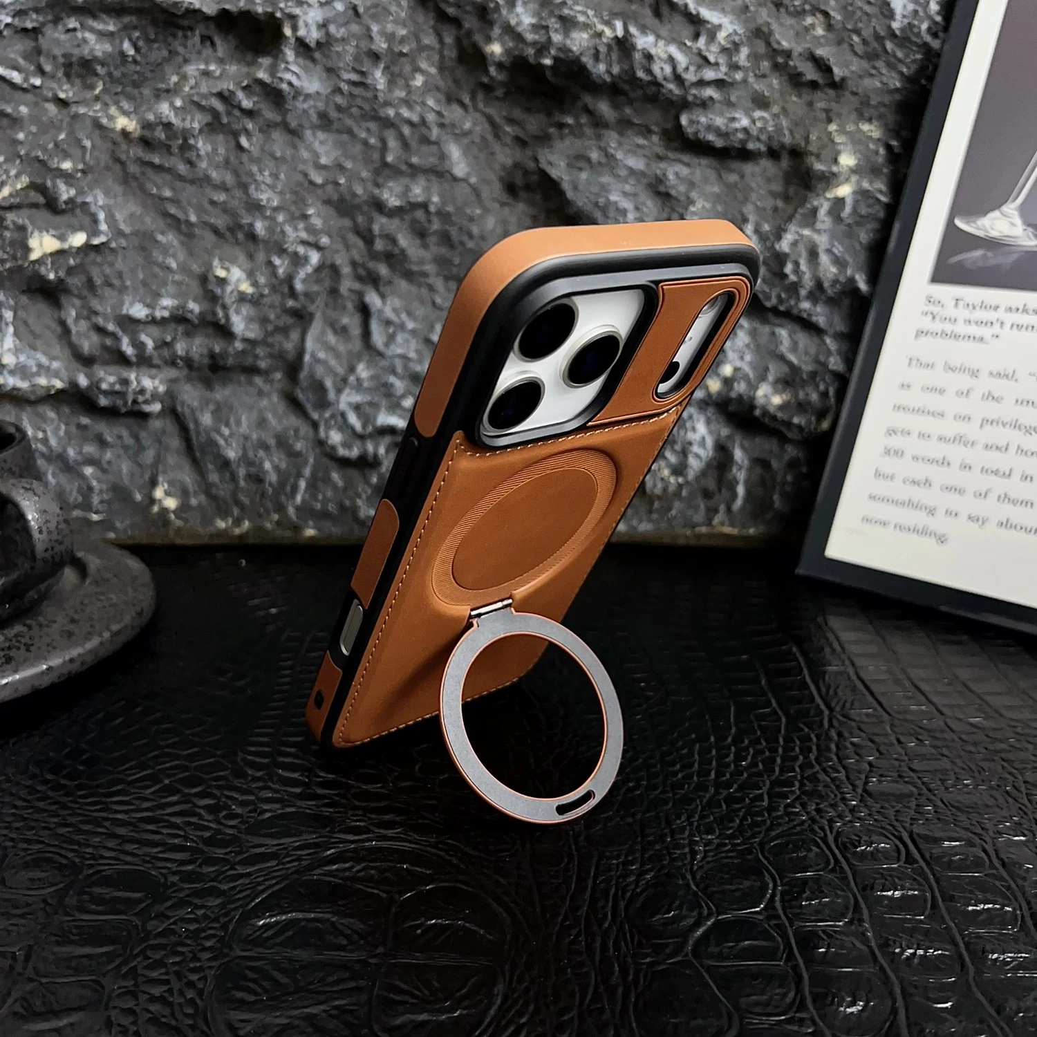 iPhone 17 Pro Max Leather Cover mobile accessory iPhone 17 Pro Max Cover with Kickstand Holder