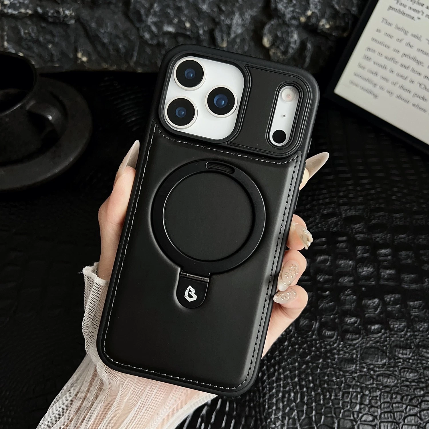 iPhone 17 Pro Max Leather Cover mobile accessory iPhone 17 Pro Max Cover with Kickstand Holder