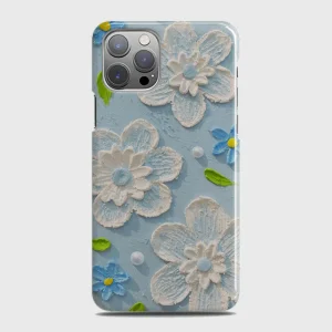 iPhone 12 Pro Max Floral Case – Sky Blue Matte Hard Cover