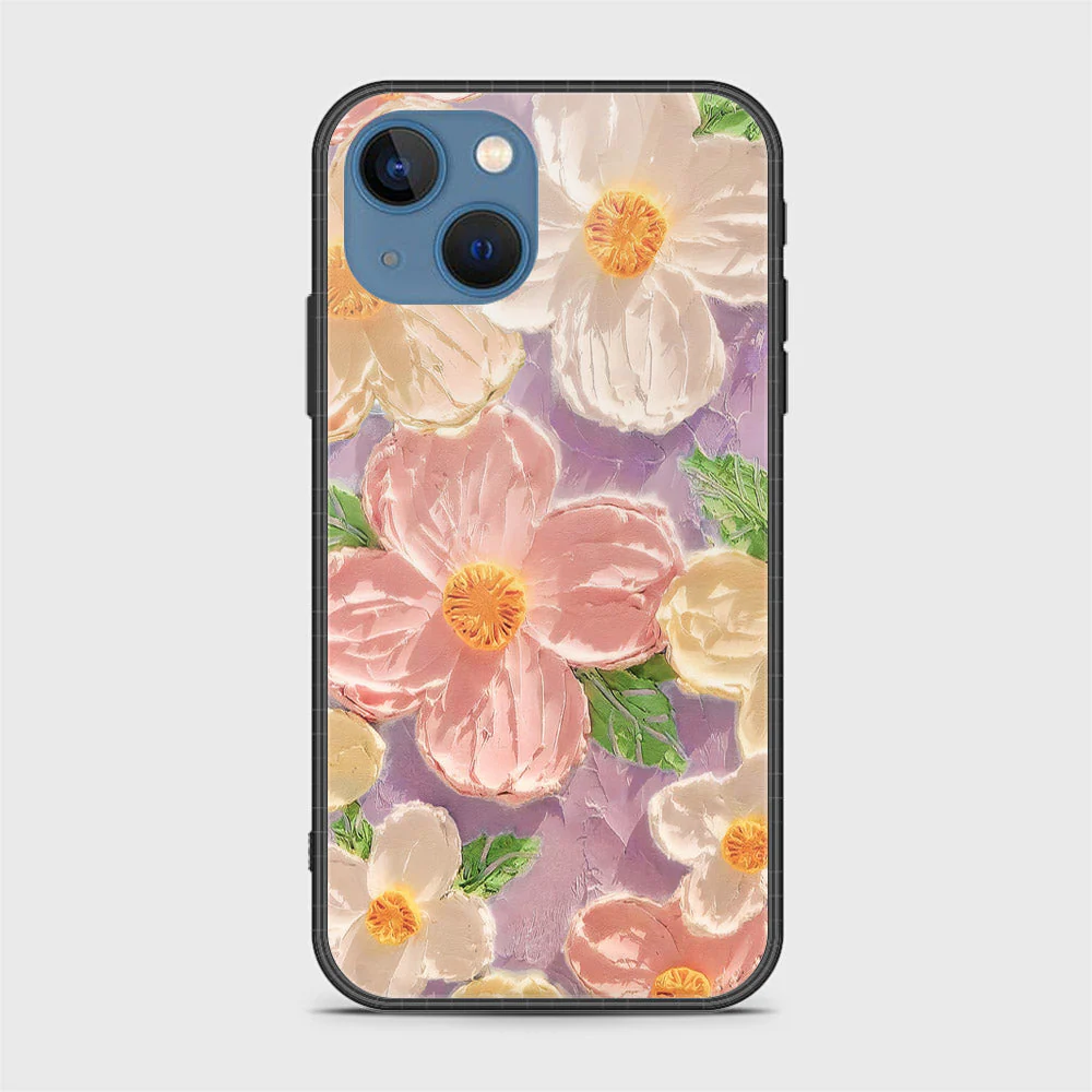 iPhone 13 Floral Series Glass Cover – Ultra Shine Silicone Border mobile accessory iPhone 13 Floral Series Glass Cover – Ultra Shine Silicone Border