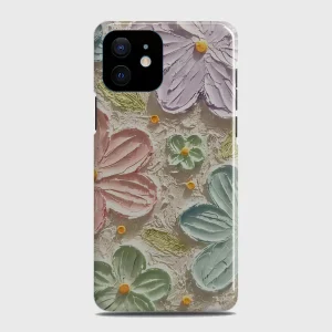 iPhone 12 Mini Floral Blue & Green Matte Hard Case