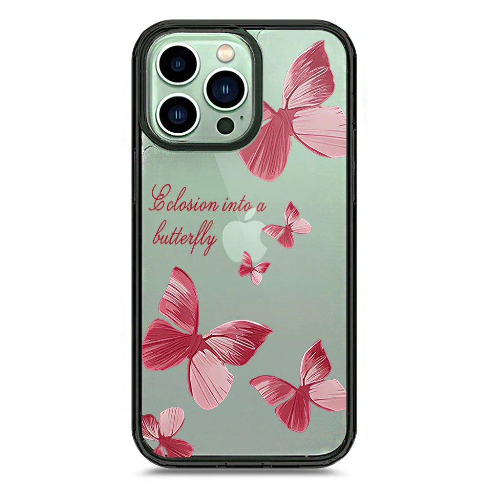 iPhone 14 Pro Max Black Butterfly Dreams Clear Case – Soft Silicone Edges mobile accessory iPhone 14 Pro Max Black Butterfly Dreams Clear Case – Soft Silicone Edges
