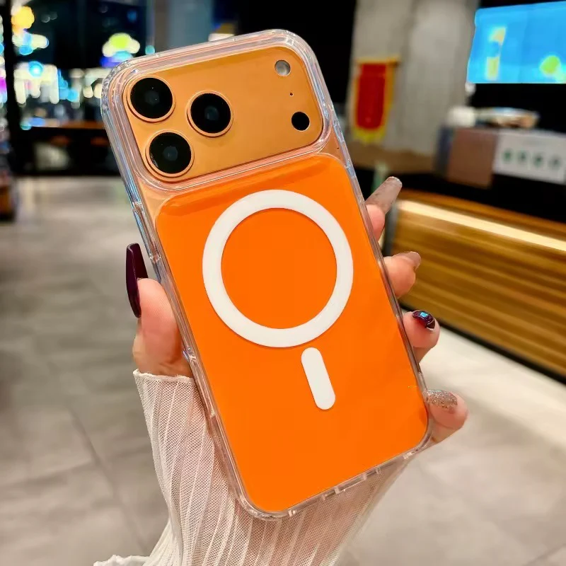 iPhone 17 Pro Orange Hybrid Shockproof Case – Magnetic Charging Compatible mobile accessory iPhone 17 Pro Orange Hybrid Shockproof Case – Magnetic Charging Compatible