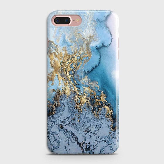 iPhone 8 Plus Golden Blue Ocean Marble Hard Case mobile accessory iPhone 8 Plus Golden Blue Ocean Marble Hard Case