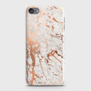 iPod Touch 7 Case – Chic Rose Gold Chrome Style Printed Hard Cover | Luxury Protective Case