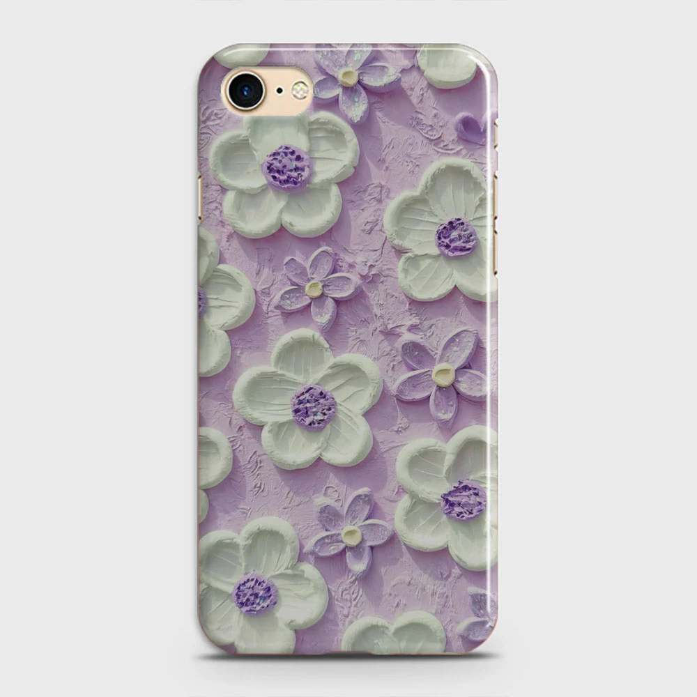 iPhone 7 Purple & White Floral Matte Hard Case mobile accessory iPhone 7 Purple & White Floral Matte Hard Case