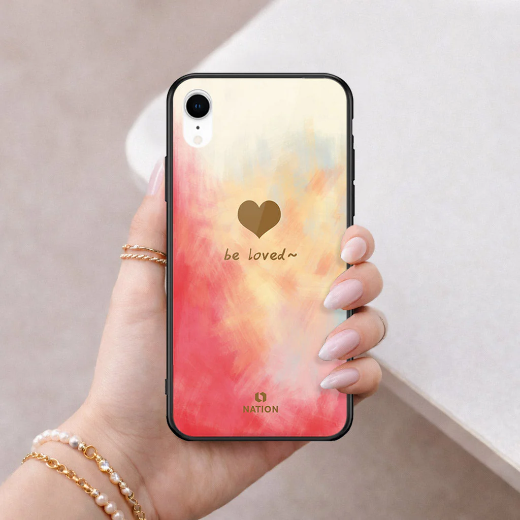 iPhone XR Heart Glass Case – Premium Silicone Edges mobile accessory iPhone XR Heart Glass Case – Premium Silicone Edges